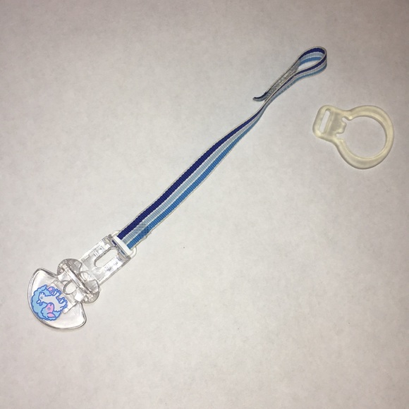 MAM Lamb Sheep Pacifier Leash Clip Striped Blue - Picture 7 of 8
